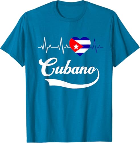 Miniatura 9 de Cubanito Baseball Flag Heart Souvenir Cubano Cuba Men Boy T-Shirt Black,Navy Blue,Dark Green,Dark Heather Grey,Heather Blue,Sapphire Blue,Royal