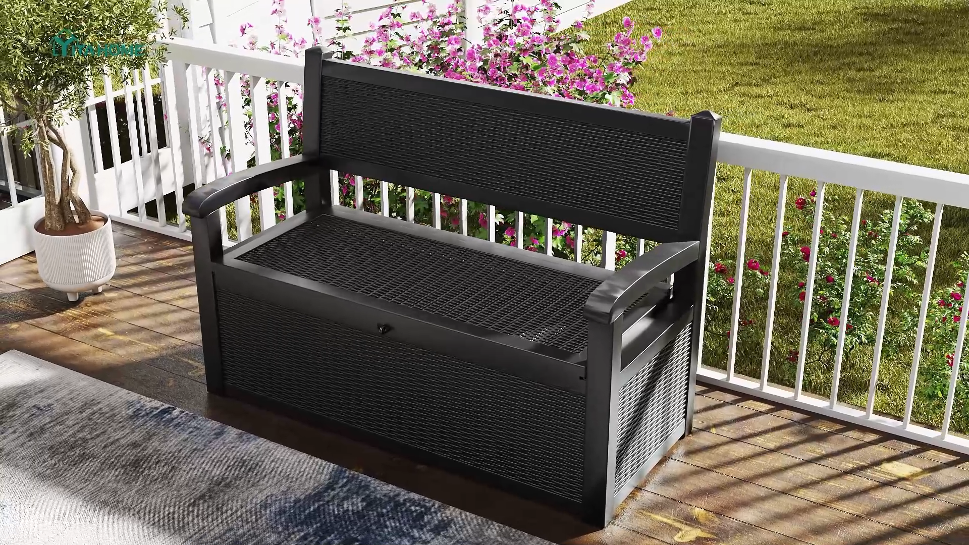 Amazon.com : YITAHOME 70 Gallon Deck Bench with Storage, Outdoor