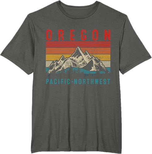 Miniatura 4 de Oregon Vintage Mountains Hiking Pacific Northwest PNW - Camiseta de regalo, Negro, S