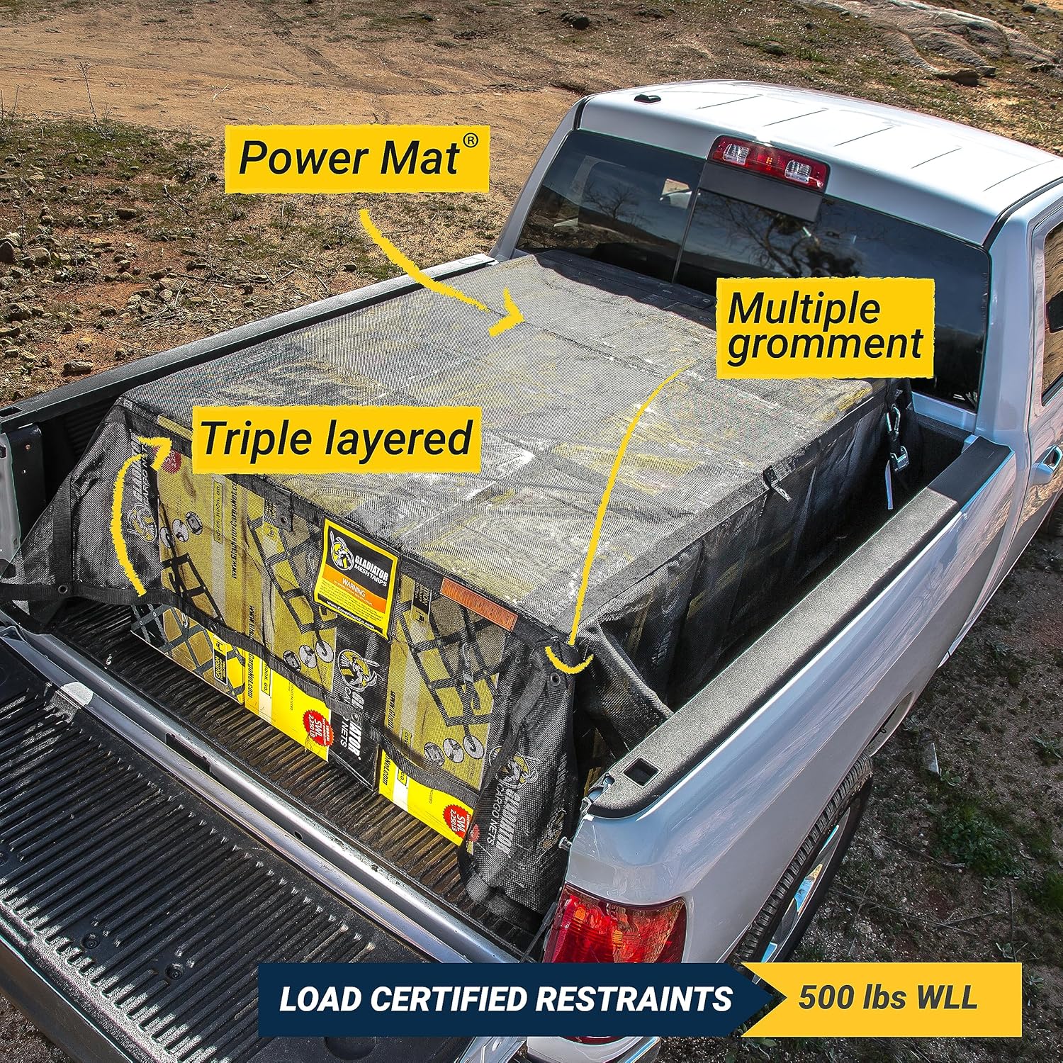 Gladiator Cargo Net - RipProof Mesh Cargo Tarp - Small - 4.75' x 6' (SMT-100)