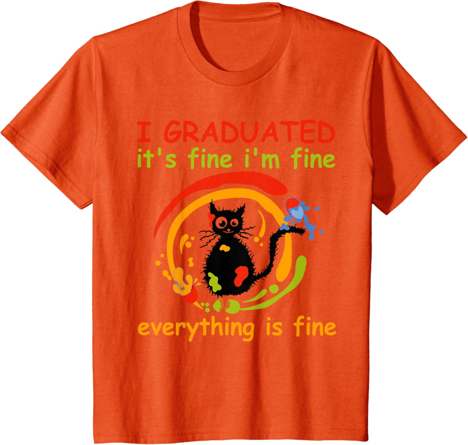 I Graduated Graduate Class 2023 Funny Cat Graduation Party T-Shirt