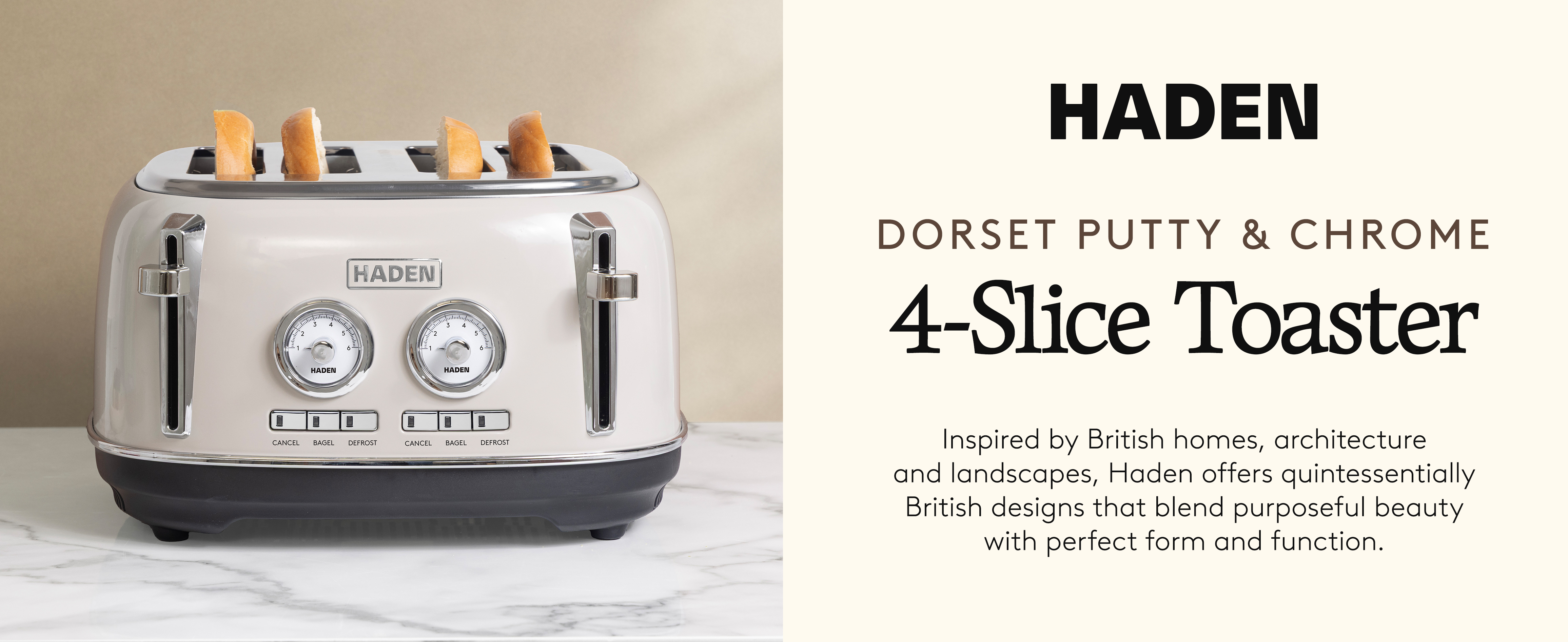 Amazon.com: Haden Dorset 4-Slice Wide-Slot Toaster, Stainless
