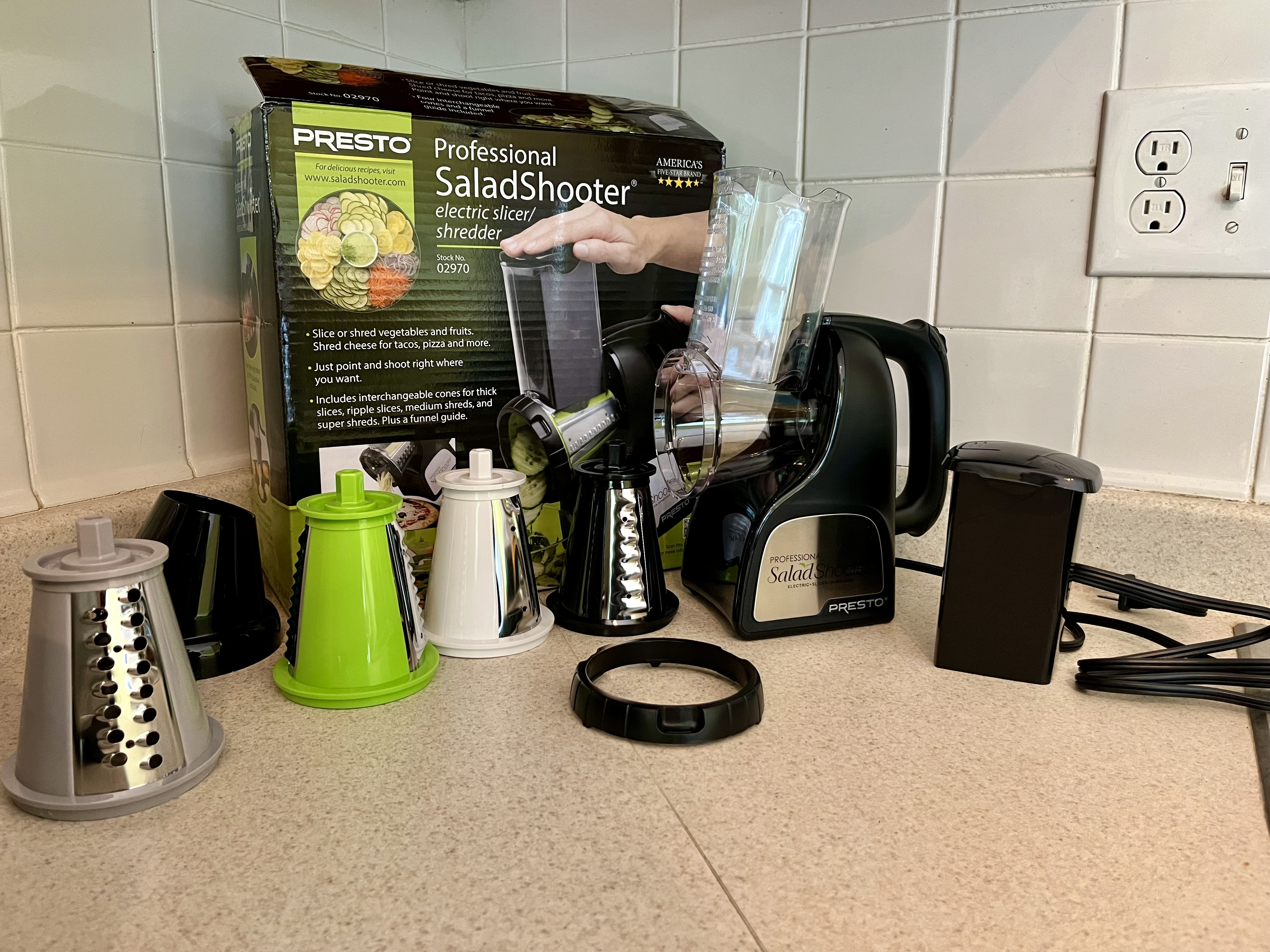 Watch Presto Salad Shooter! Slicing/shredding has never been