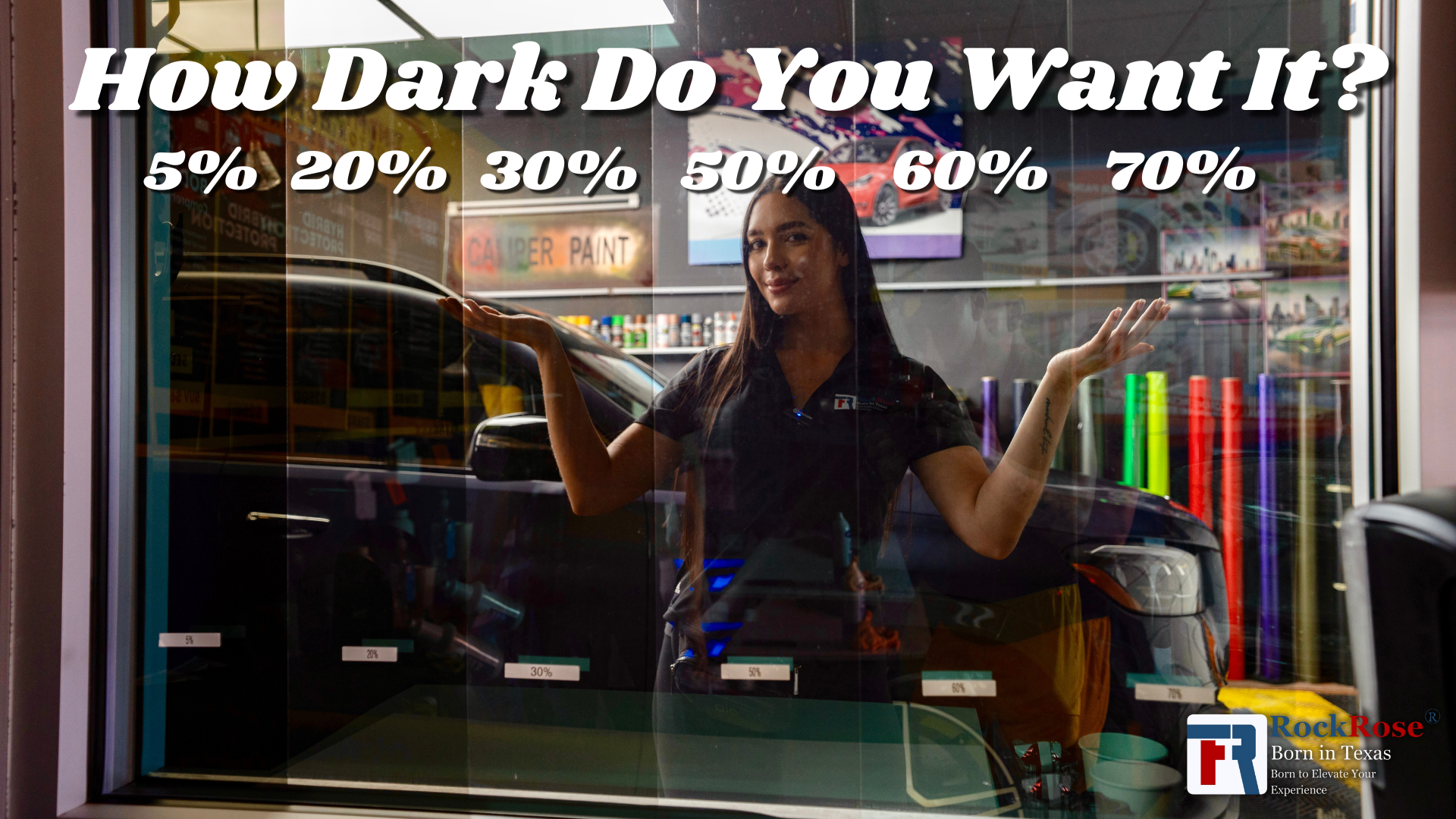 RockRose Film Teinté 20 % Carbone De Qualité Supérieure Pour Fenêtre De Voiture - 1 M X 30 M - 2 Plis - Charbon De Bois - Bloque La Chaleur, Les UV