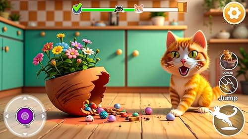 gato brincalhão: jogo de irritar a vovó
