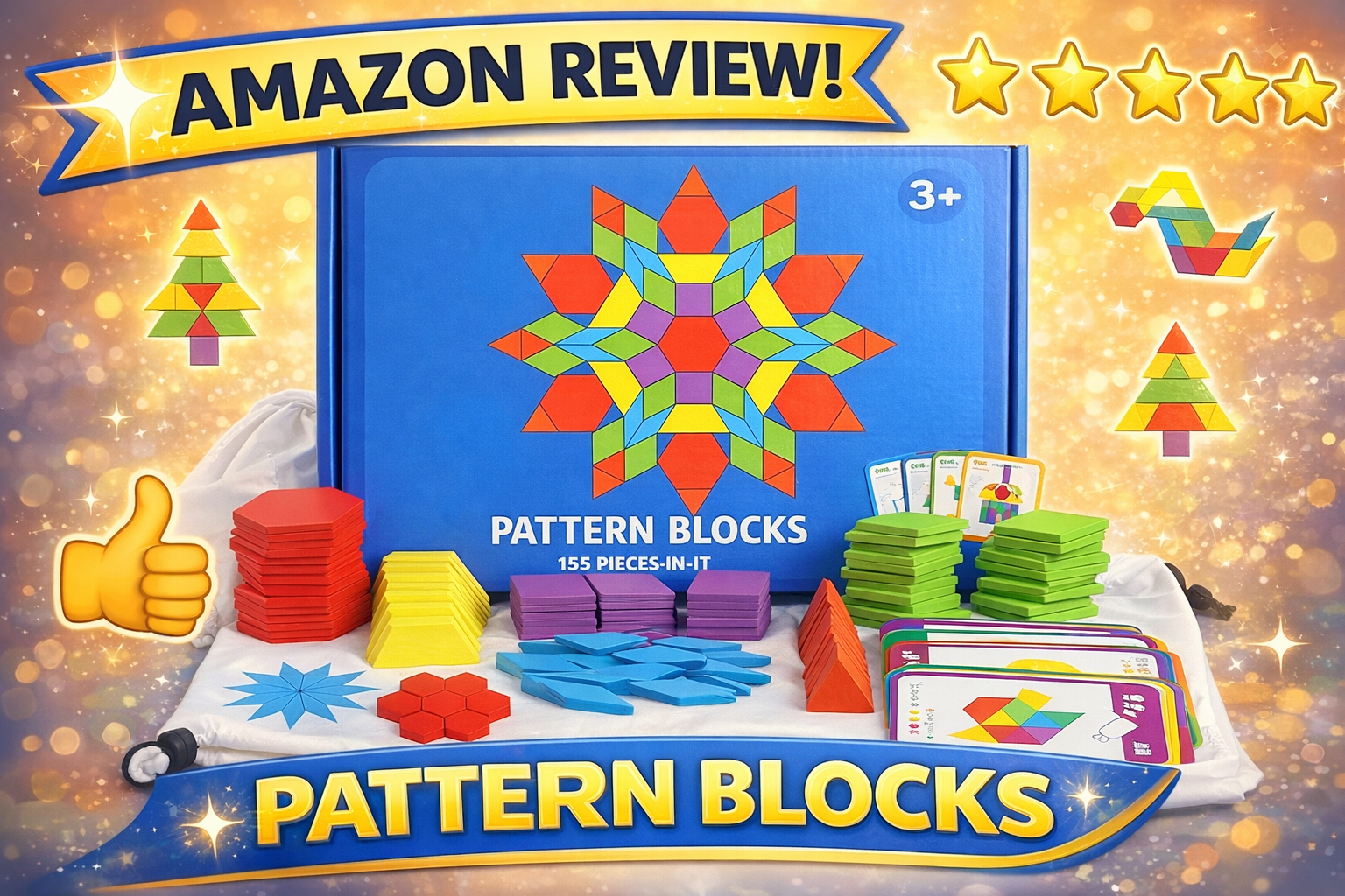 Building Patterns Blocks Set Watch 155 Pcs Wooden Pattern Blocks Set on Amazon Live