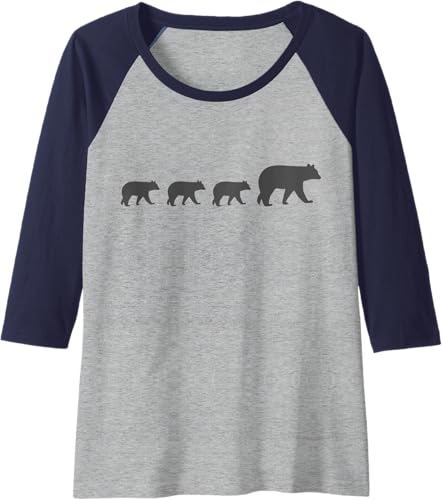 Miniatura 14 de Mama Bear Three Cubs Cute Mothers Day Gift Raglan Baseball Tee Black/White,Dark Heather Grey/White,Navy Blue/White,Royal