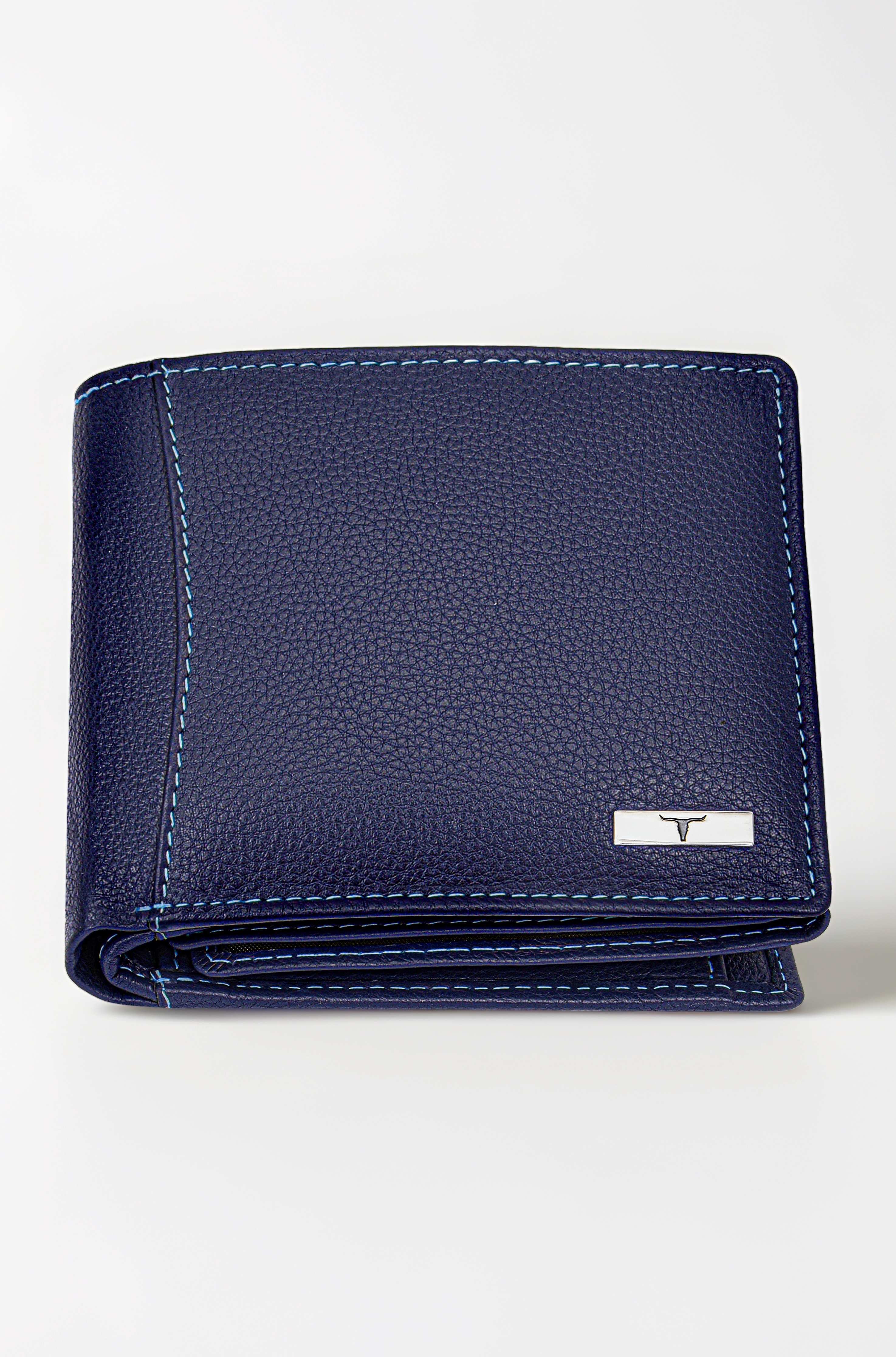Oliver Blue Leather Wallet for Men, 6 Card Slot