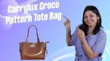 Carrylux Large Capacity Croco Pattern Tote Bag for Women, Big Purse Handbag