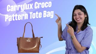 Carrylux Large Capacity Croco Pattern Tote Bag for Women, Big Purse Handbag