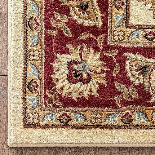 Miniatura 3 de Alfombra de área tradicional de estilo abbasi de tejido de calidad, Polipropileno, Ivory