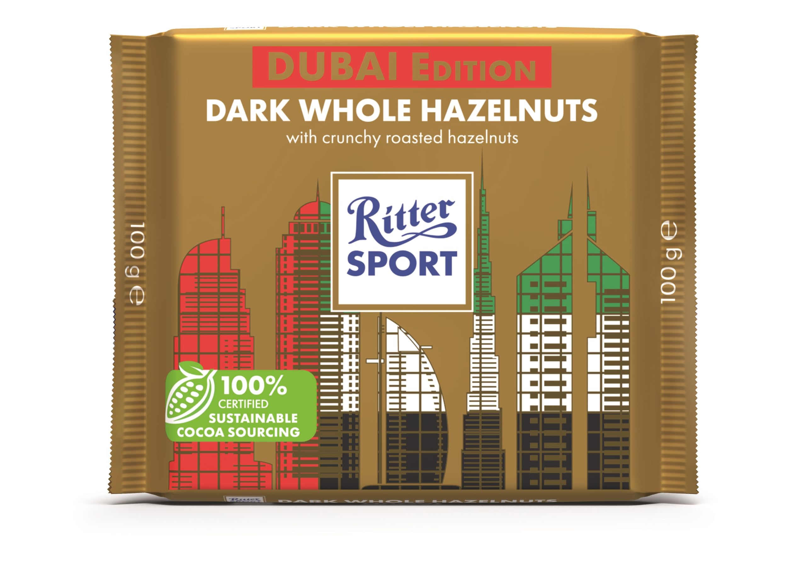 Ritter SportDark Chocolate with Hazelnuts -Pack of 3Rainforest AllianceRainforest AllianceRainforest AllianceRainforest Alliance