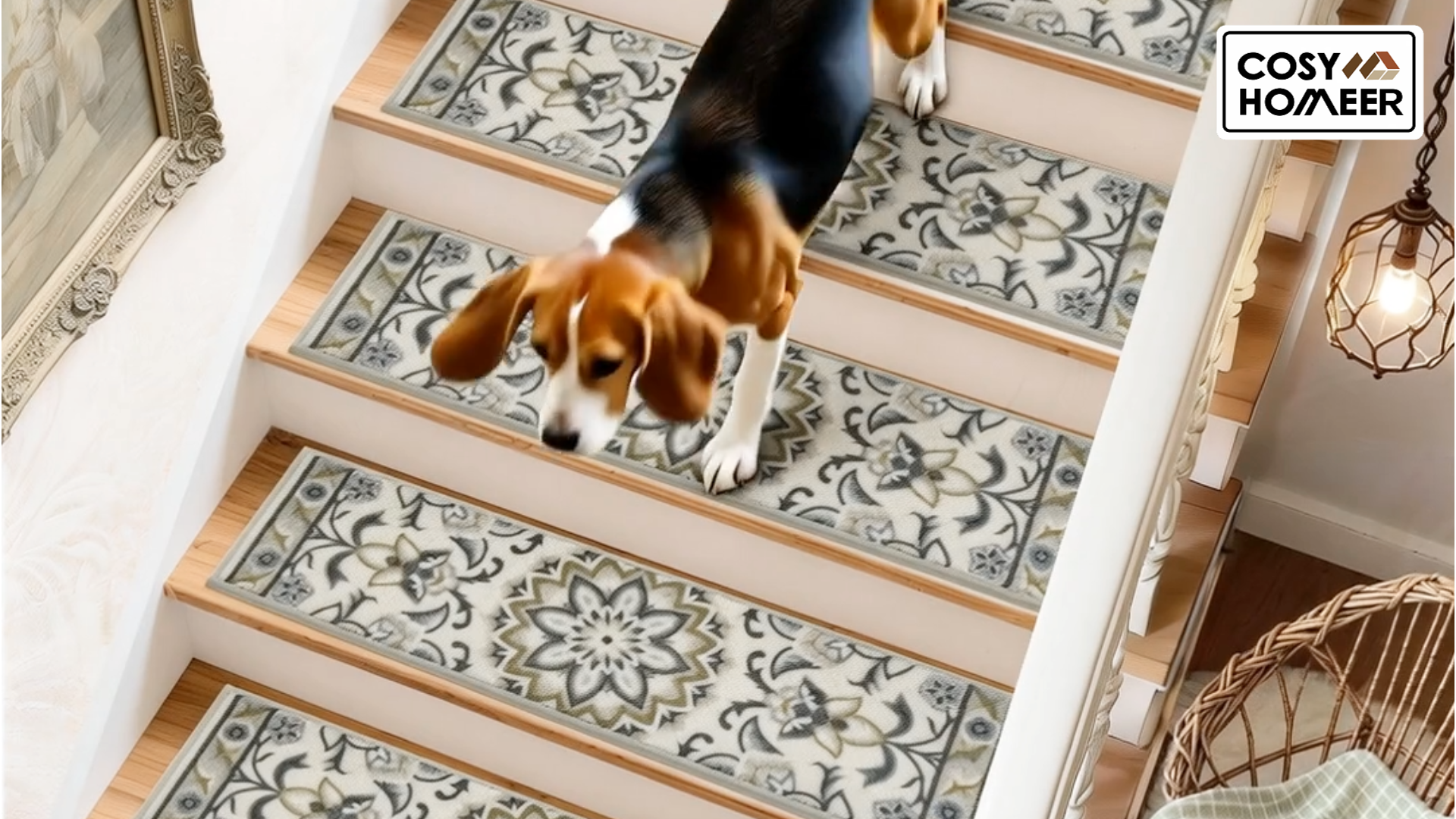 Amazon.com: COSY HOMEER-Stair-Treads-for-Wooden-Steps Washable