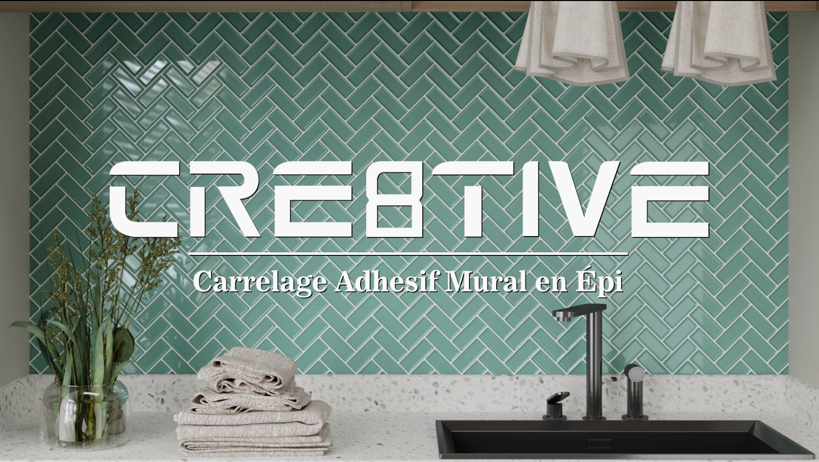 Carrelage Adhésif Mural 3D WoStick - 10 Feuilles 28x22cm, Vert, Facile à Nettoyer, Pour Crédence Cuisine & Salle De Bain