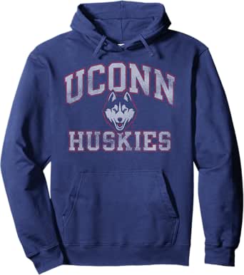 Connecticut Huskies Vintage Worn Navy Officially Licensed Pullover Hoodie