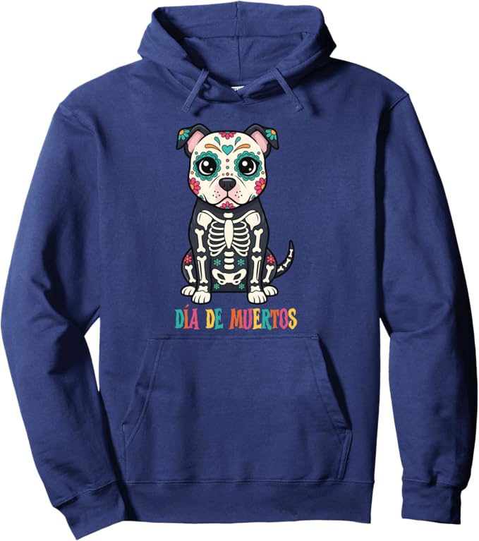 Mexican Dia de Muertos Pitbull dog Sugar Skull