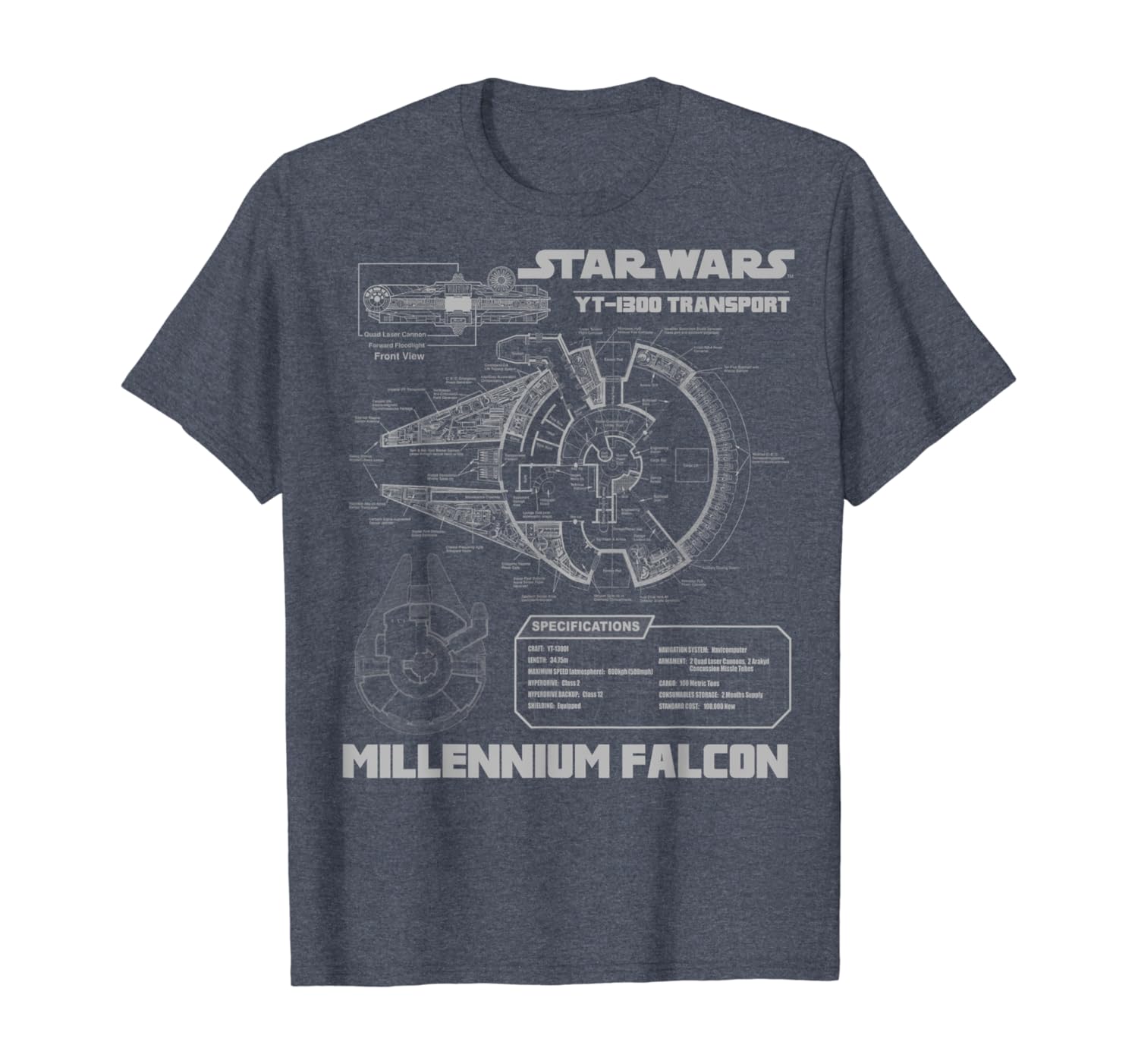 millennium falcon t shirt