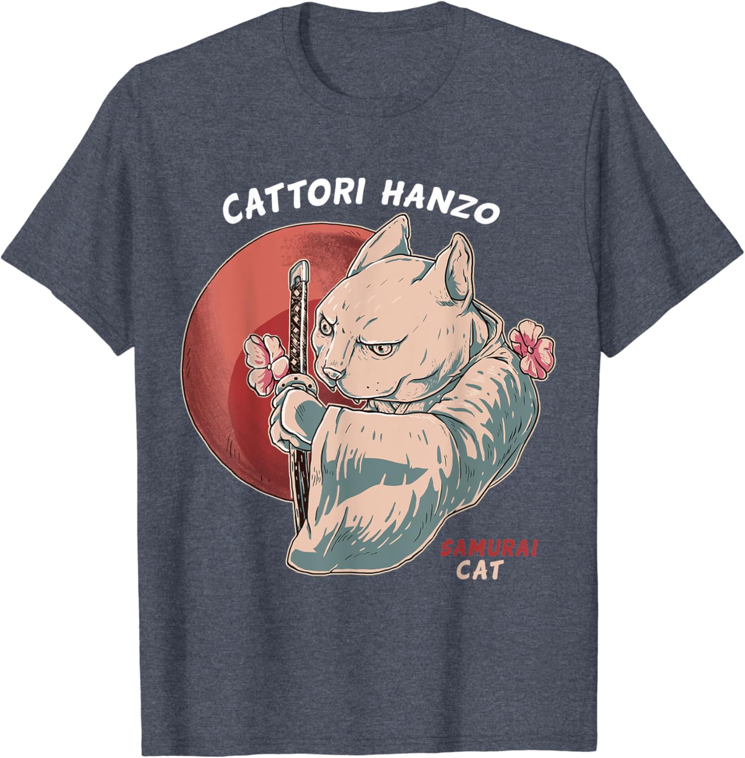 samurai cat t shirt