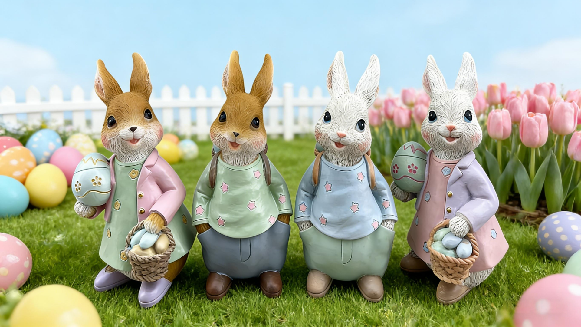 Figura Decorativa de Conejo en Resina para Pascua miniatura 7