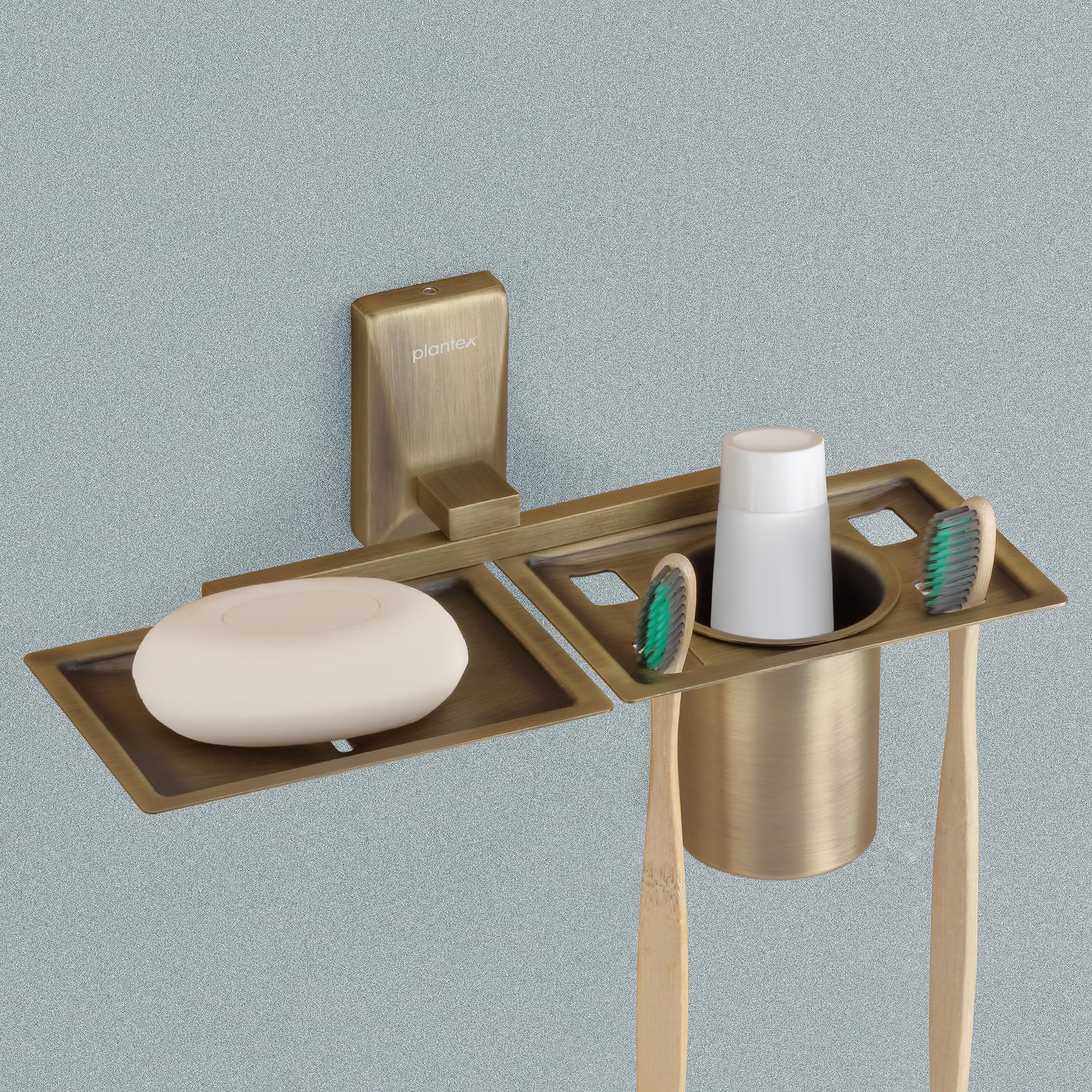 Plantex 304 Grade Stainless Steel 2 in1 Soap Dish with Tumbler Holder/Soap Stand/Tooth Brush Holder for Bathroom - Crystal (Brass Antique) (B0CGTSNCNV) Amazon Price History, Amazon Price Tracker
