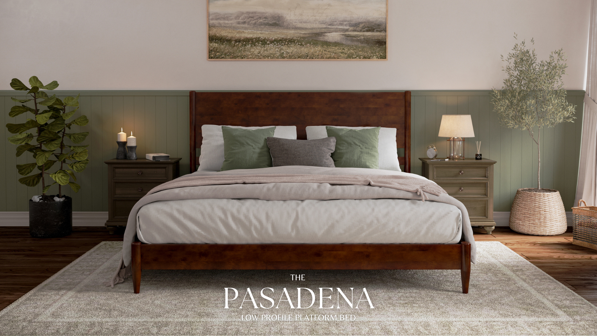 Amazon.com: AFI, Pasadena Full Solid Wood Low Profile Platform Bed
