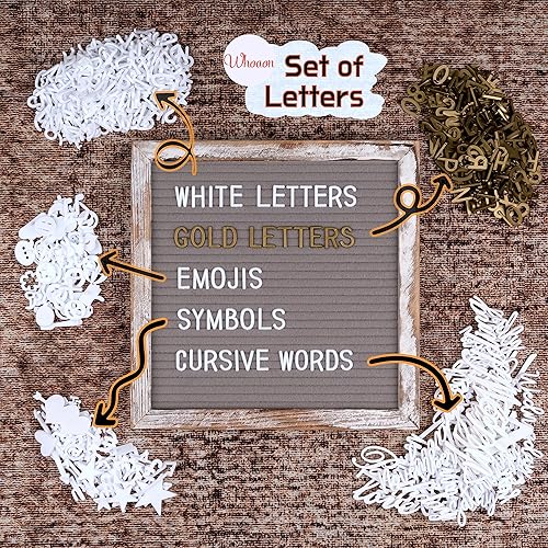 Miniatura 3 de Tablero de letras de fieltro gris con marco de madera encalada, 12 x 16 pulgadas con letras, soporte, juego de tijeras, letrero de anuncio para