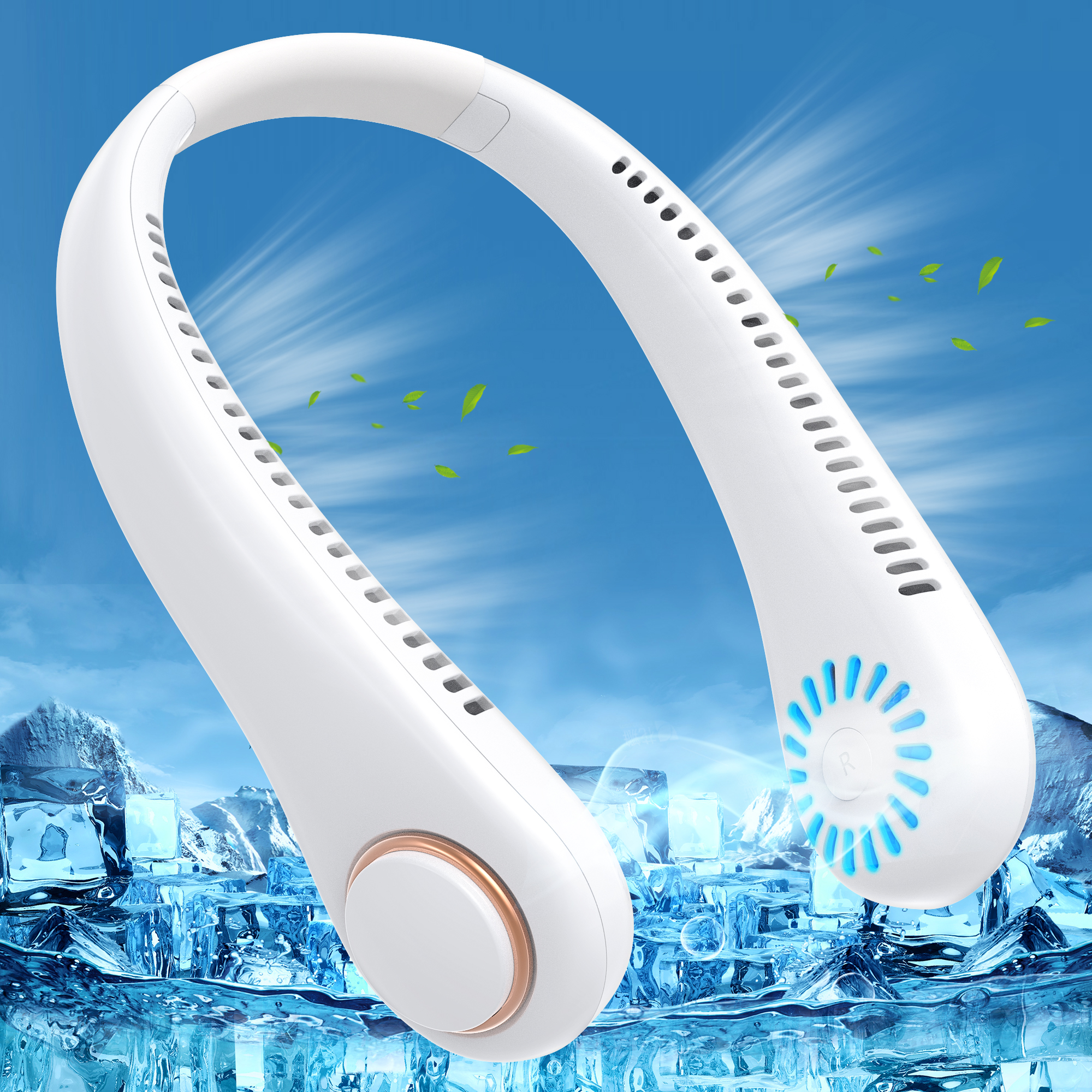 Portable Neck Fan Quiet Personal Fans around Neck 3 Speeds USB