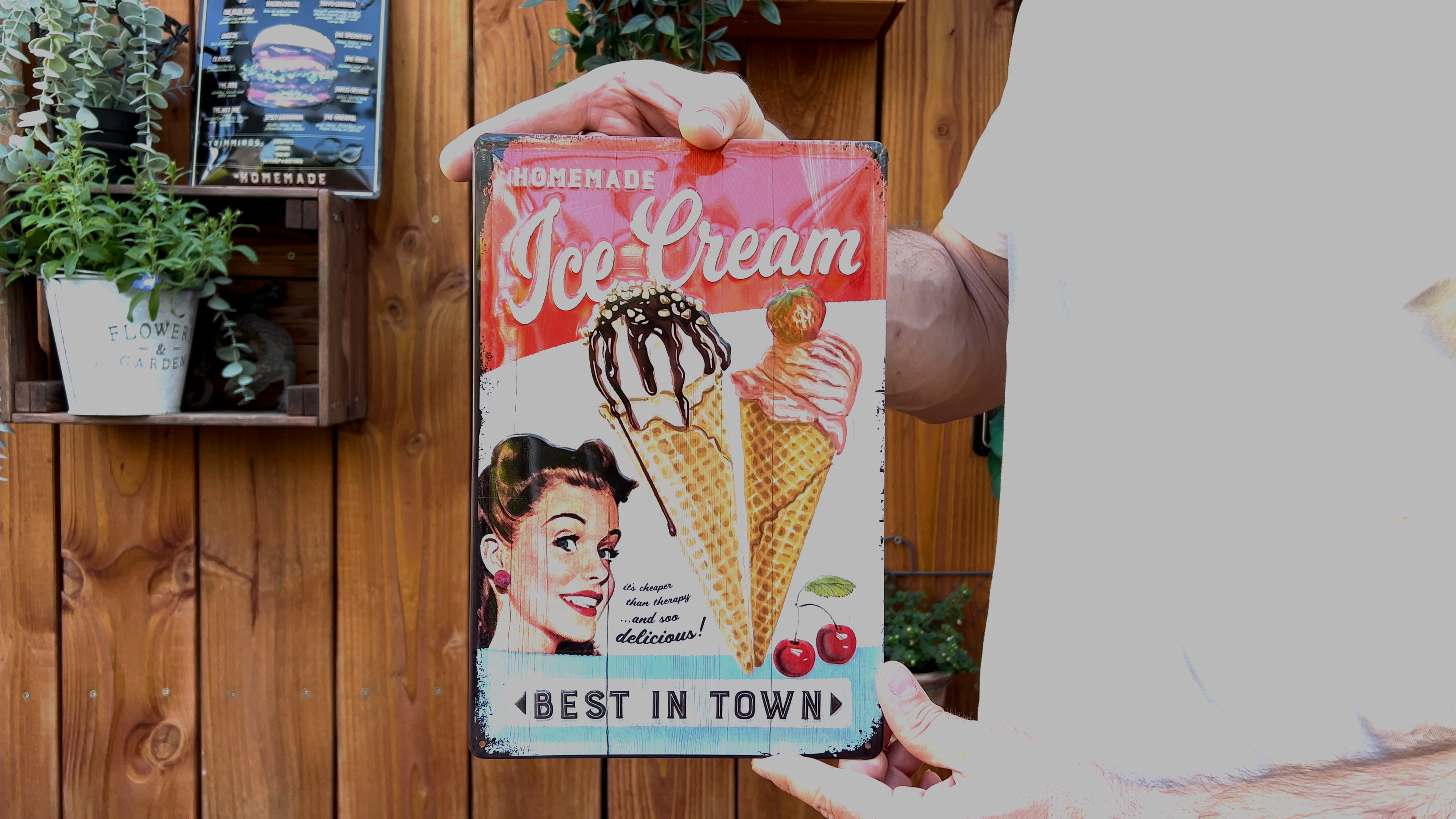 Amazon.com: LANOLU Vintage Tin Sign Retro Diner Decor ICE CREAM