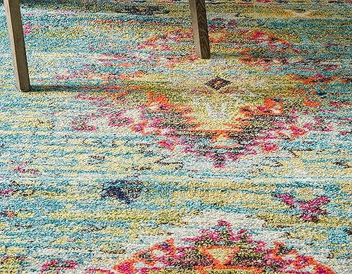 Miniatura 6 de Unique Loom Vita Collection - Alfombra vintage tribal del suroeste sobre teñida, rectangular, 5 pies 0 pulgadas x 8 pies, 0 pulgadas,