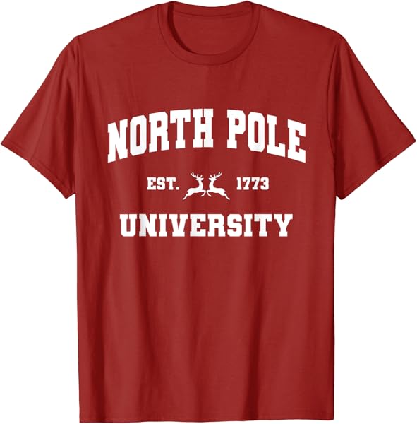 Christmas North Pole University Santa Workshop Elves Red T-Shirt