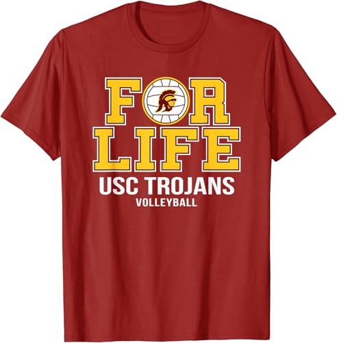 Camiseta de Voleibol por la Vida de los Trojans de la USC con licencia oficial, Rojo -