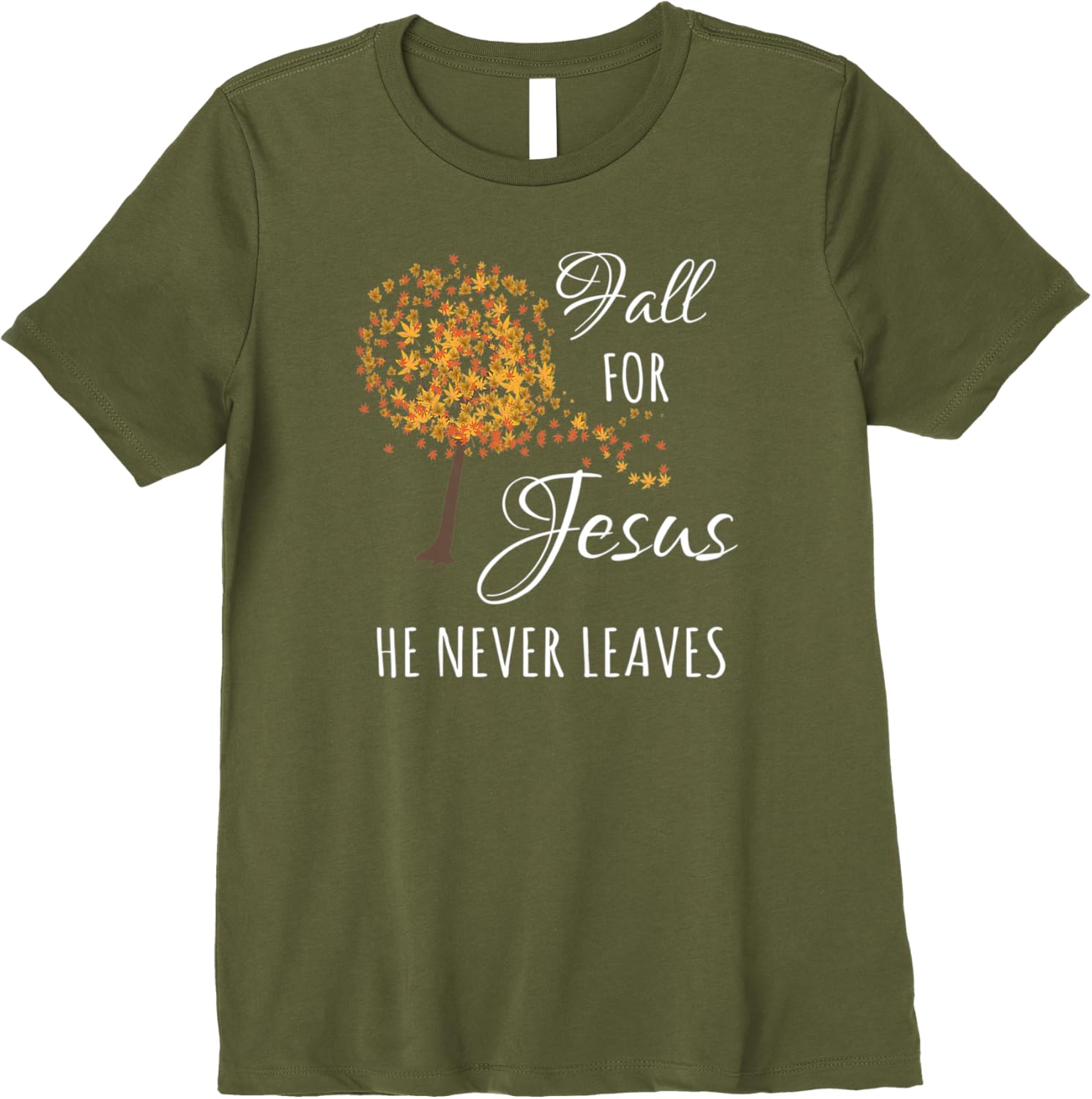 Maple Tree Autumn Fall For Jesus Leaf Falling Autum Season Premium T-Shirt