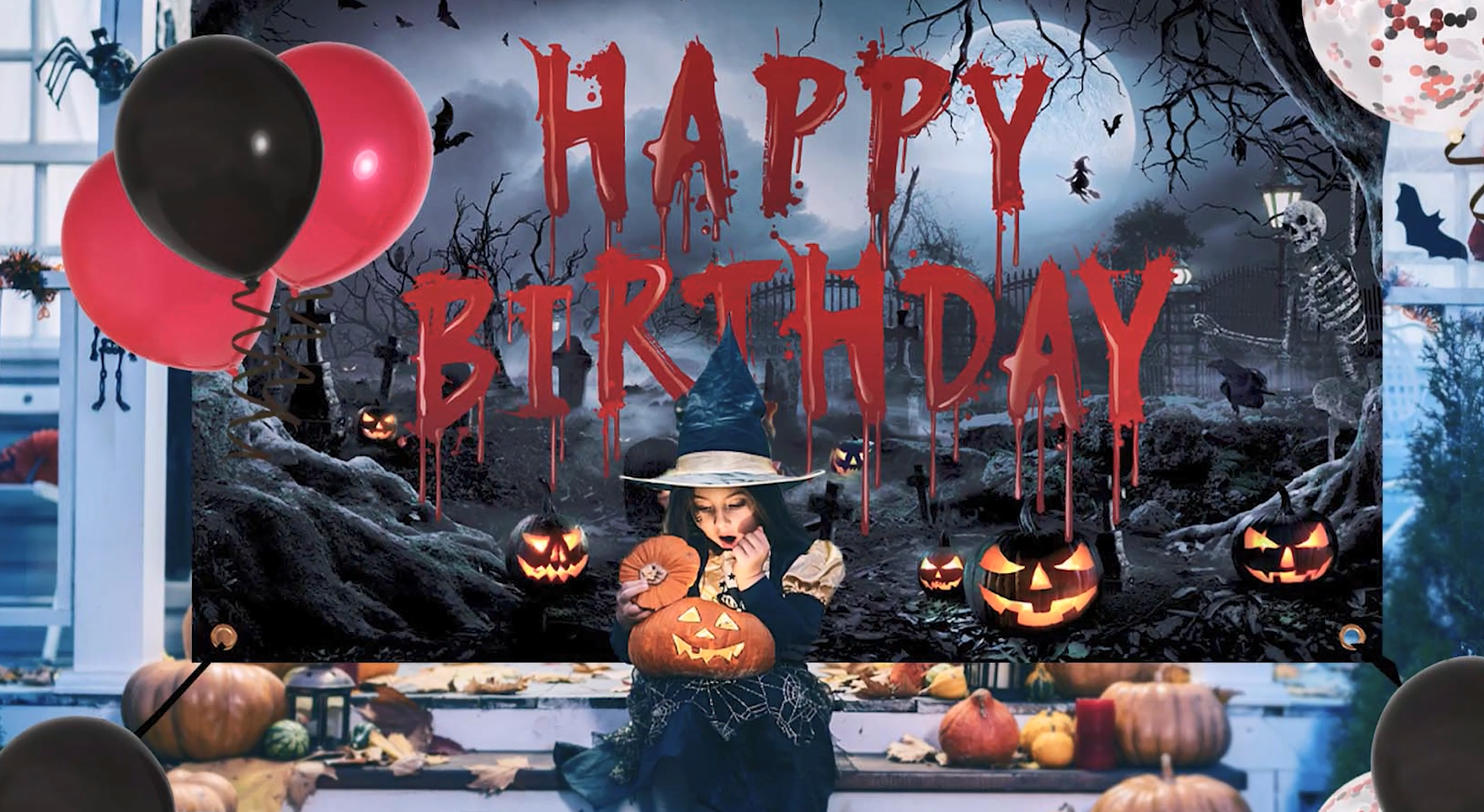 Gâteau D’anniversaire Halloween Avec Fantômes Et Citrouille – Coloriage