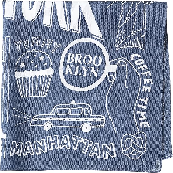 Amazon クチデザイン メッセージイラストハンカチ Handkerchief Illust イラストaloha ブルー Free ハンカチ 通販