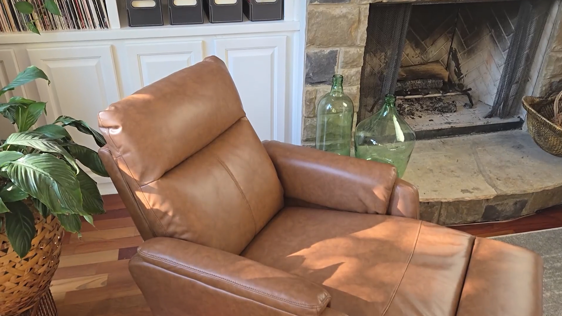 Amazon.com: Swivel Rocking Recliner Glider Chair, Leather