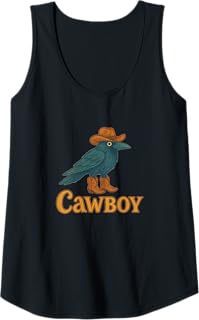Cawboy Caw Caw Cowboy Brow Illustration Tank Top