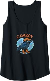 Cawboy Caw Caw Cowboy Brow Illustration Tank Top