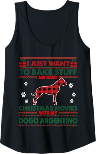 Miniatura 9 de Christmas Movies Dogo Argentino Dog Ugly Christmas Sweater Tank Top