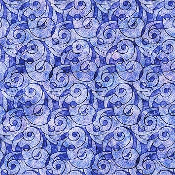 QT Fabrics QTique Adagio Packed Swirl Lavender, Fabric by the Yard