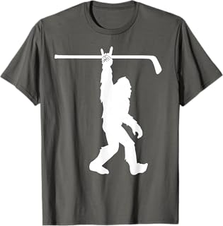 Boys Bigfoot Hockey Funny Sasquatch Rock An Roll Youth Men T-Shirt