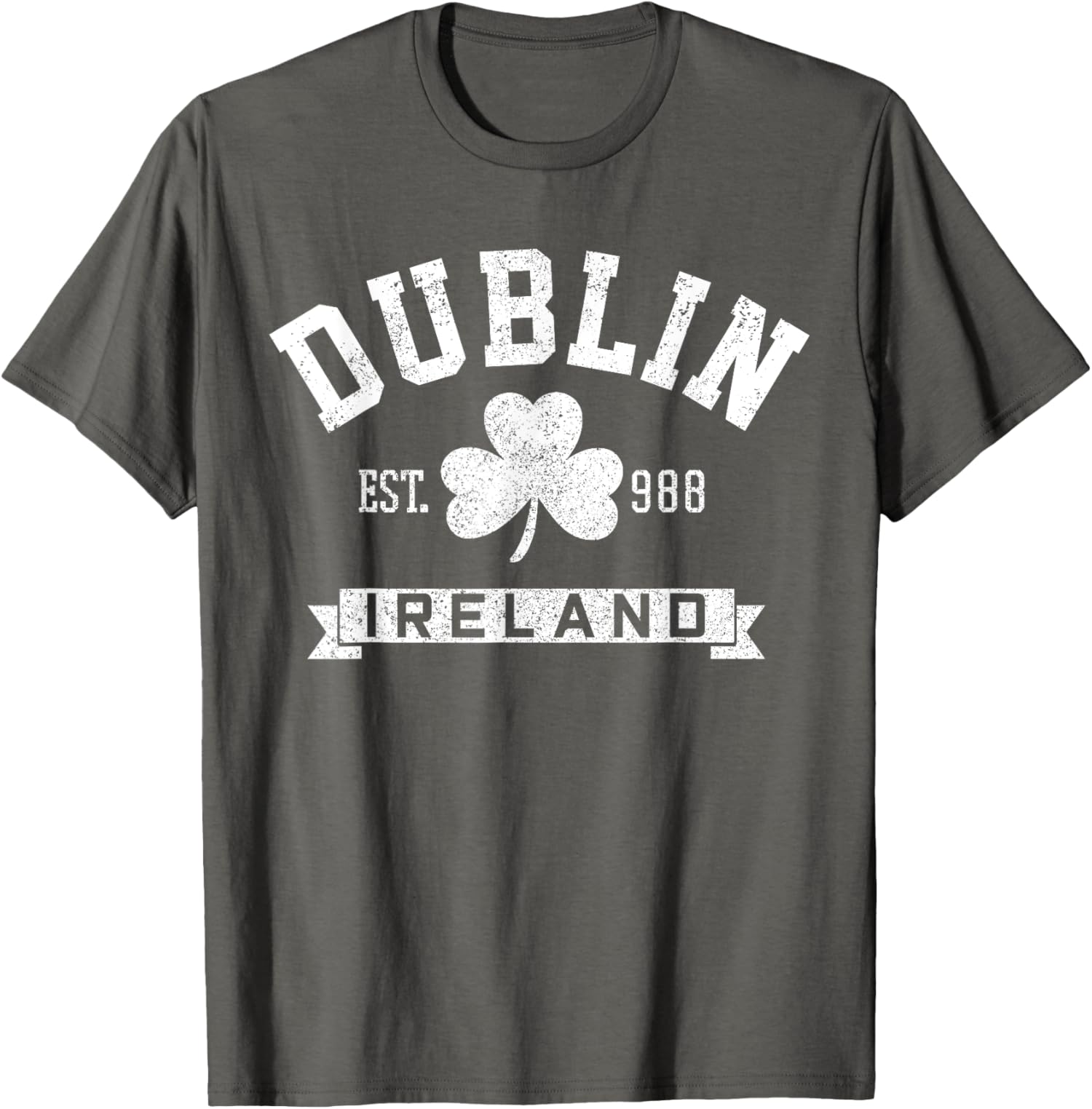 Dublin Ireland Est 988 Shamrock Saint Patricks Day Unisex T-Shirt - Picture 3 of 5