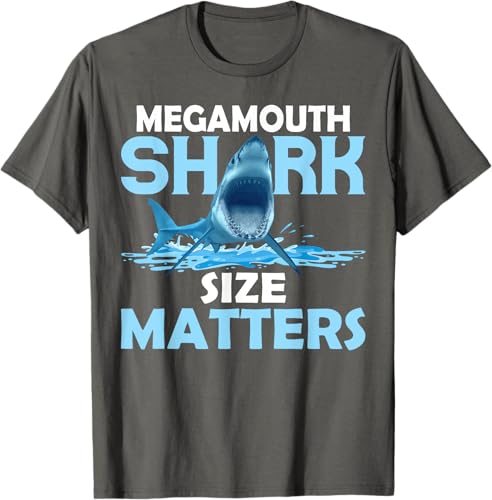 Miniatura 8 de Mega Shark Size Matter Fun Shark Puns T-Shirt Black,Navy Blue,Asphalt Grey,Brown,Olive Green,Dark Heather Grey,Heather Grey,Heather