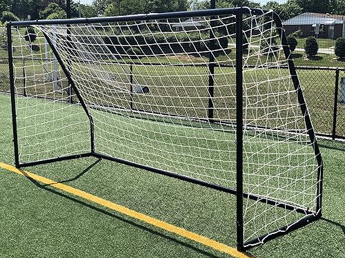 Miniatura 3 de AYSO - Portería de fútbol de tamaño reglamentario juvenil Premier de 12 x 6 pies con red resistente a la intemperie de 0.157 in. Marco con