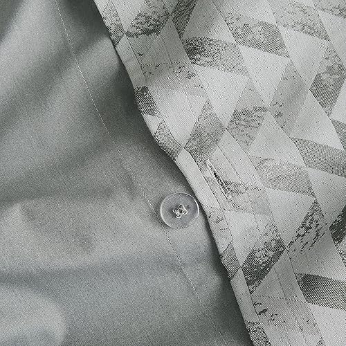 Miniatura 4 de Scott Living Laredo - Juego de edredón y funda de edredón jacquard de 3 piezas  matrimonialqueen  entrelazado geométrico gris niebla del puerto