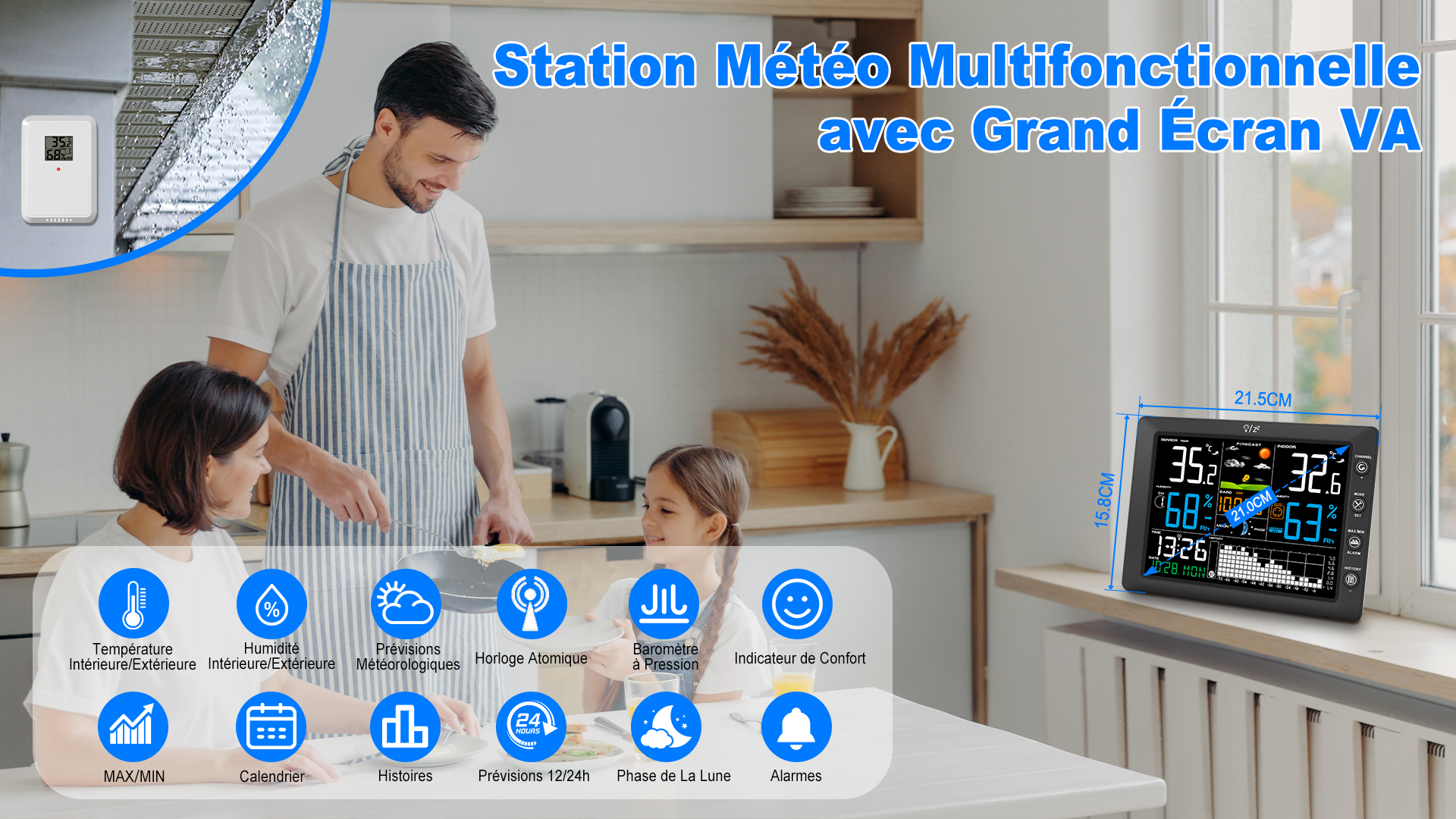 Station météo AcuRite avec température et humidité intérieures et