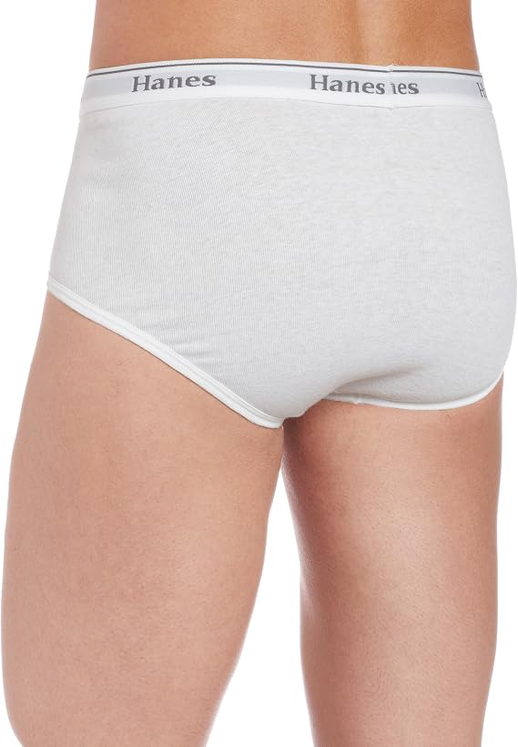 Hanes Ultimate Men's 3-Pack Classics Full Rise Brief, Black/Grey, S