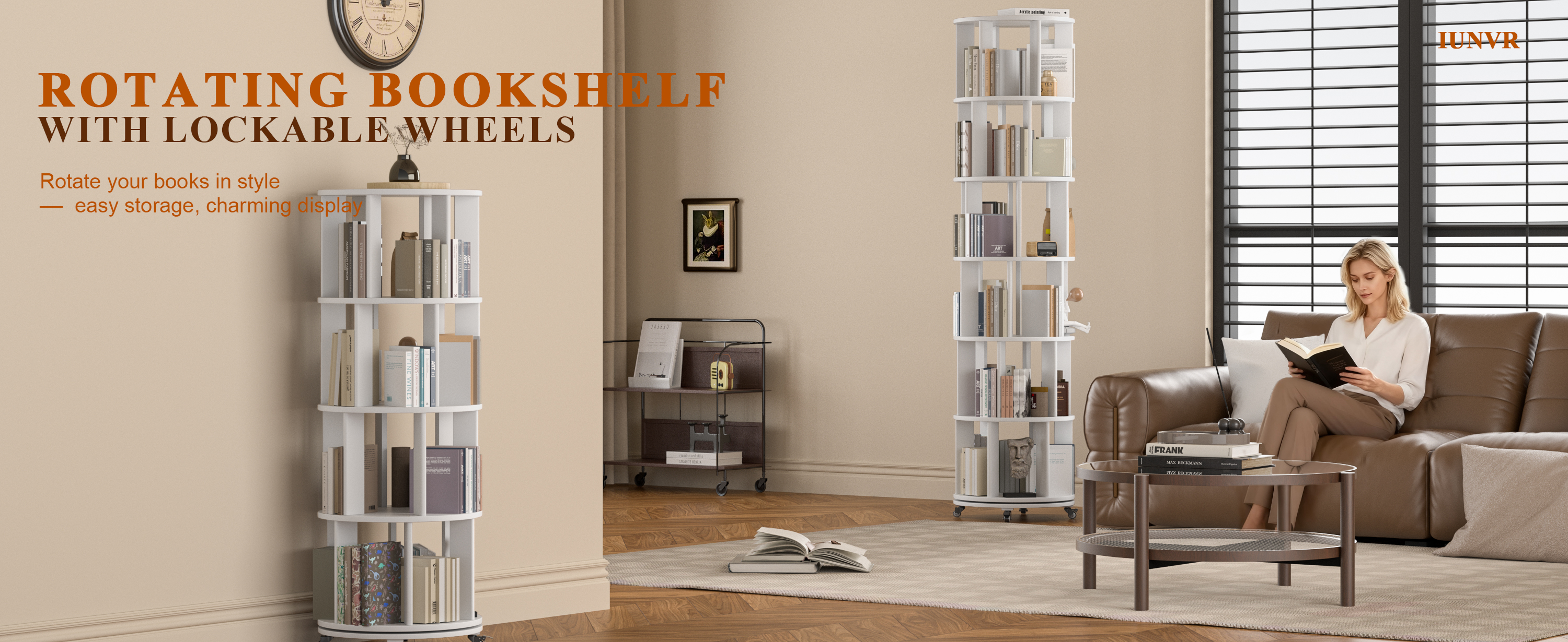 Gymax Kids Rotating Bookshelf 4 Tier Tree Shape Revolving Bookcase 360°Display Rack Green, Natural GYM17361 - Best Buy - View #4