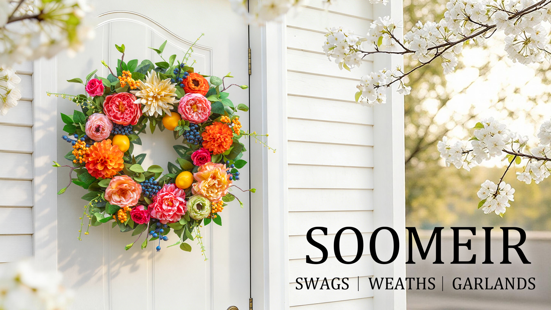 Amazon.com: Spring Wreaths for Front Door Outside,24 Inch Summer