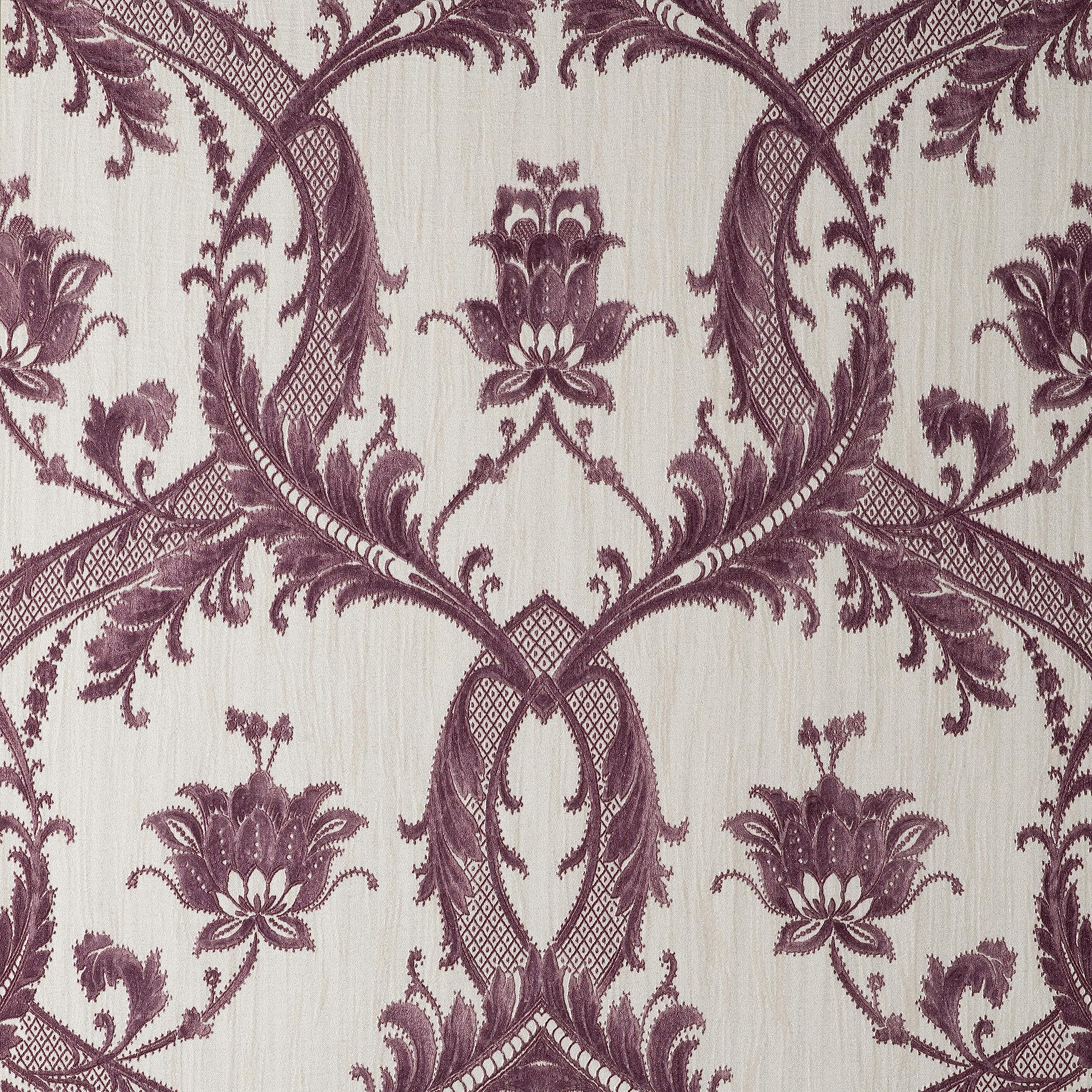 Purple Damask Wallpaper Fine Décor Textured Heavyweight Vinyl Glitter Finish
