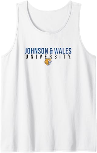 Camiseta sin mangas apilada de Johnson and Wales University JWU Wildcats, Blanco